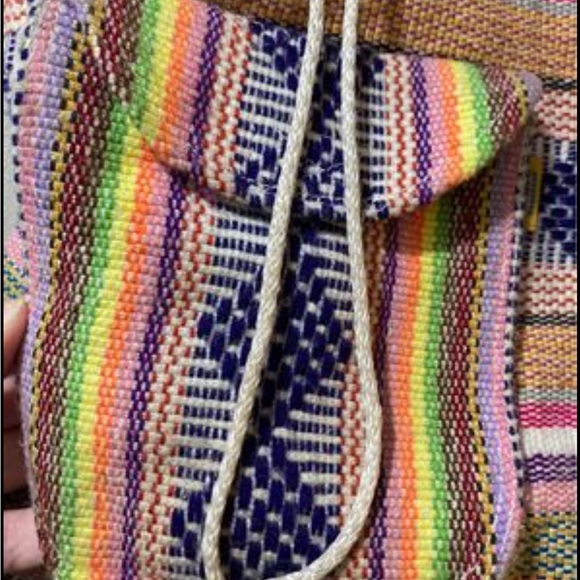EUC Rainbow Woven Backpack Boho Retro - Picture 2 of 7